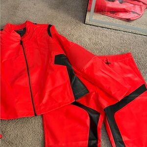 Fashion Nova Vibrant faux leather Red and Black Jacket